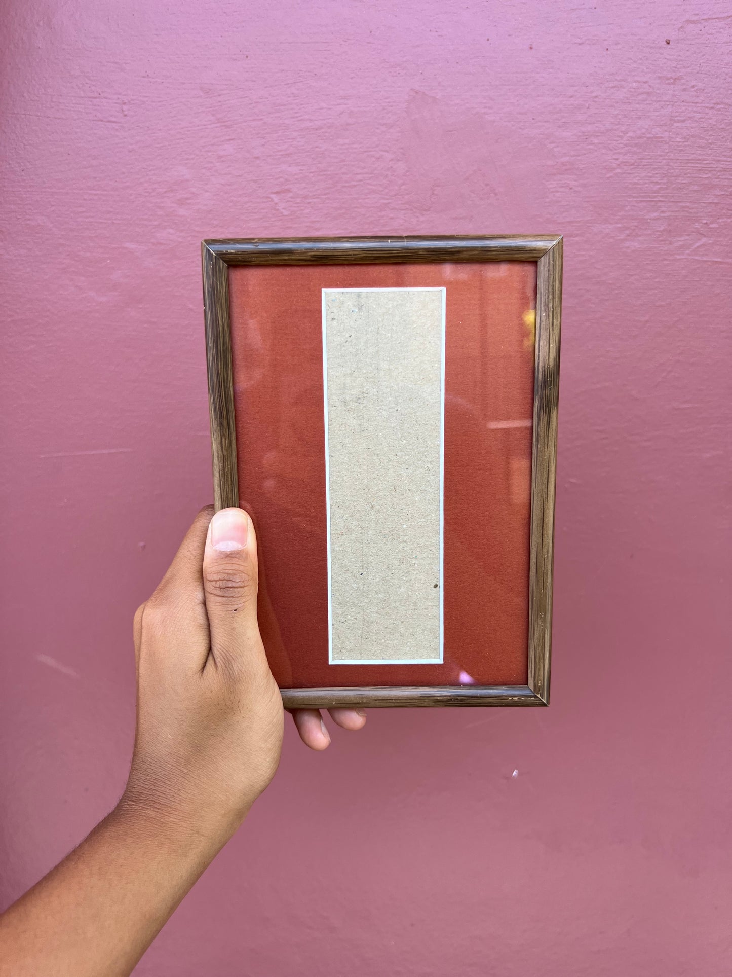 Walnut Metal/Brick Red Photo Strip Frame