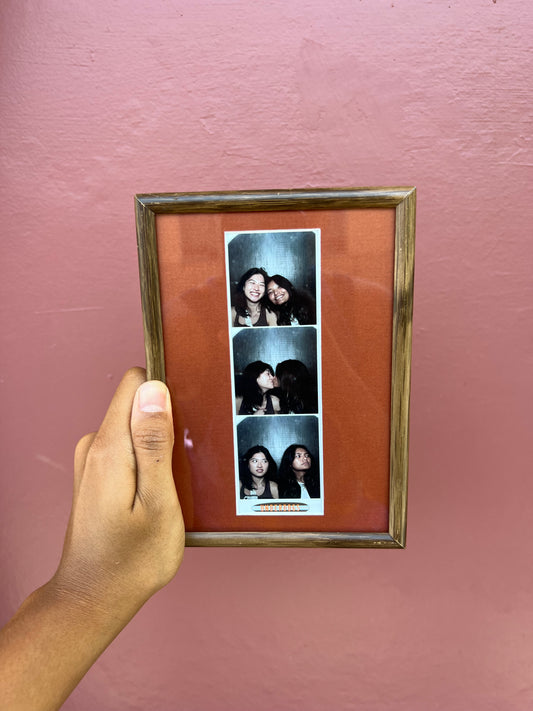 Walnut Metal/Brick Red Photo Strip Frame