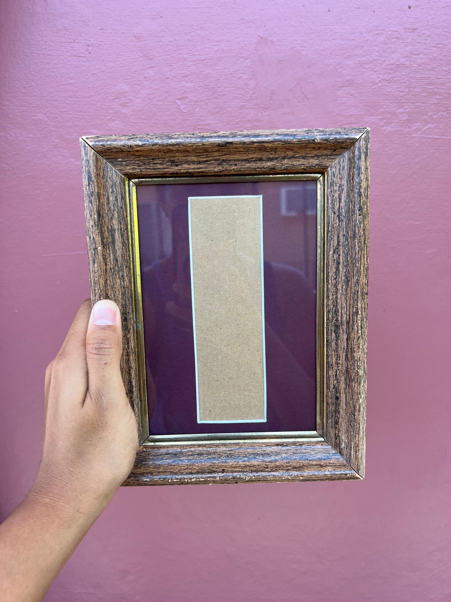 Wood & Gold/Maroon Photo Strip Frame