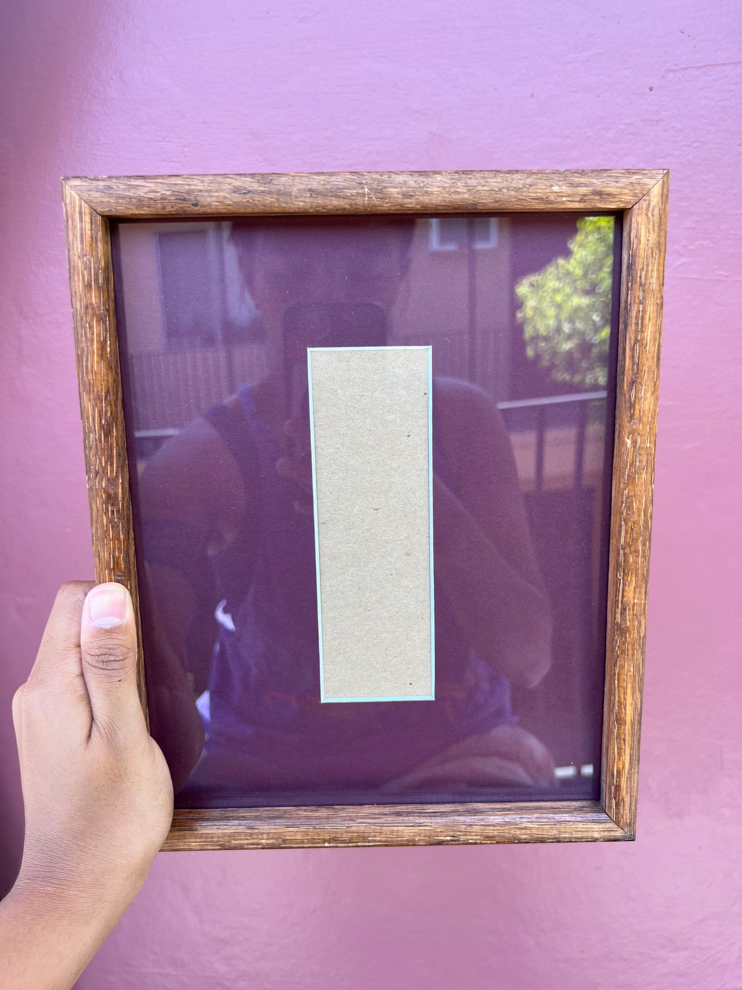 Wood/Dark Red Photo Strip Frame