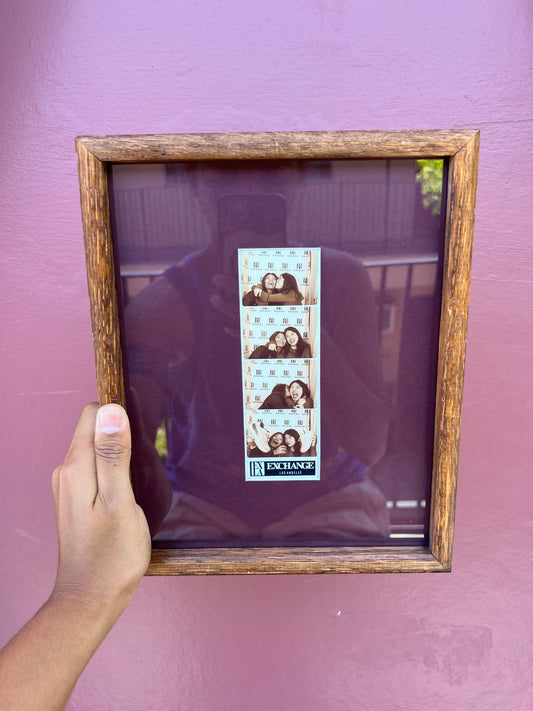 Wood/Dark Red Photo Strip Frame