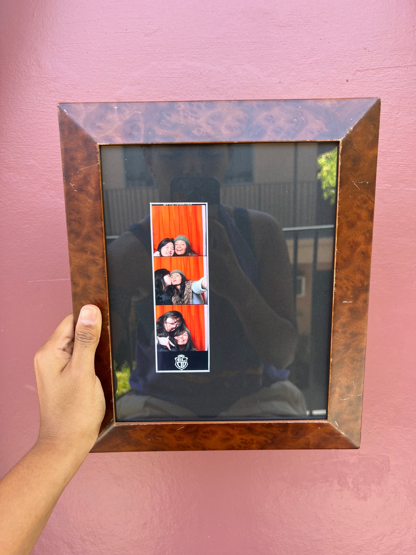 Burl/Black Photo Strip Frame