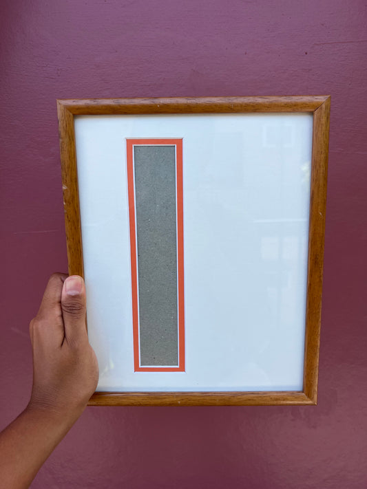 Wood/Orange & White Photo Strip Frame