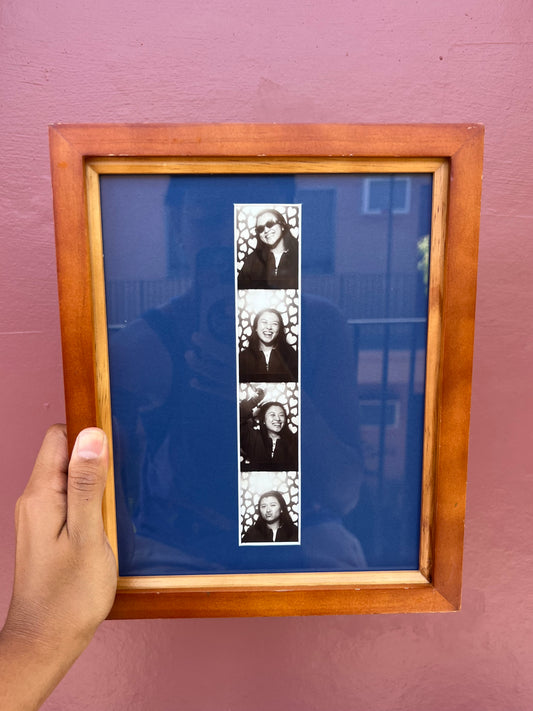 Dual Tone Wood/Bottle Blue Photo Strip Frame