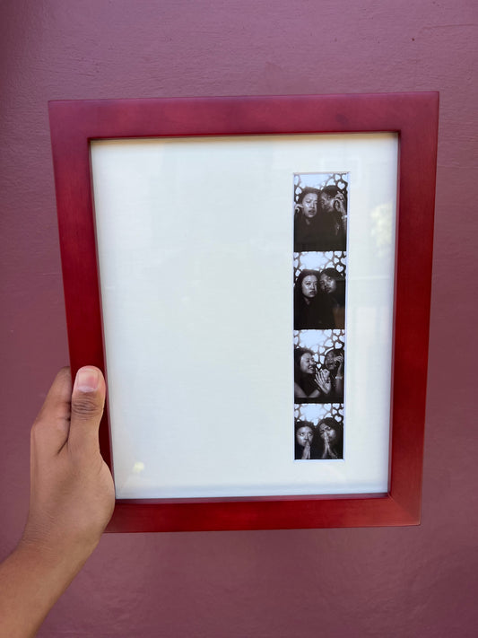 Red Wood/White Photo Strip Frame