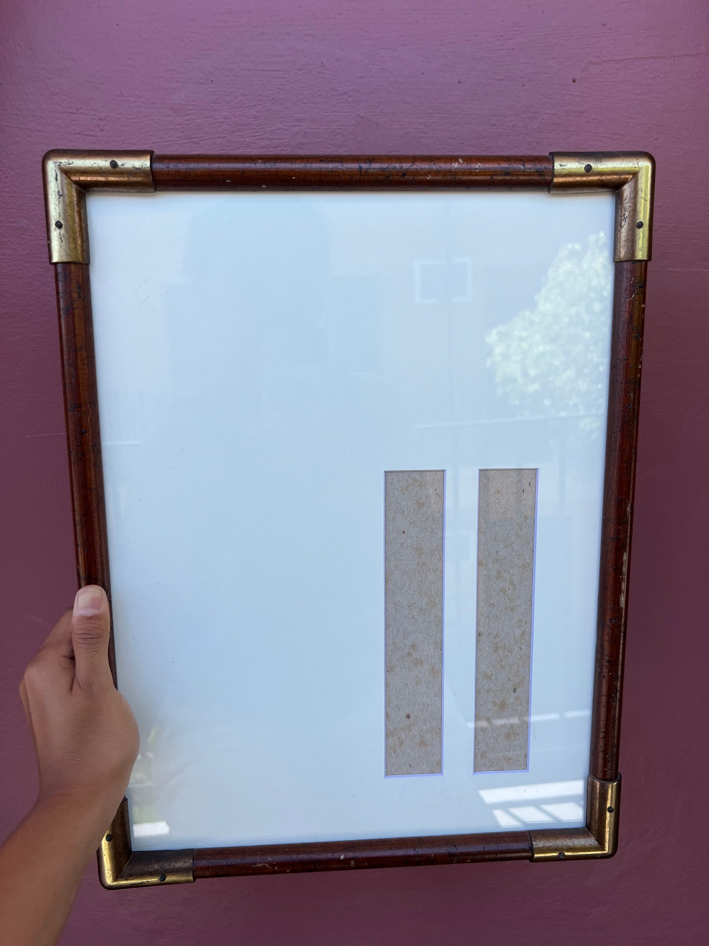 Vintage Wood & Gold/White Photo Strip Frame