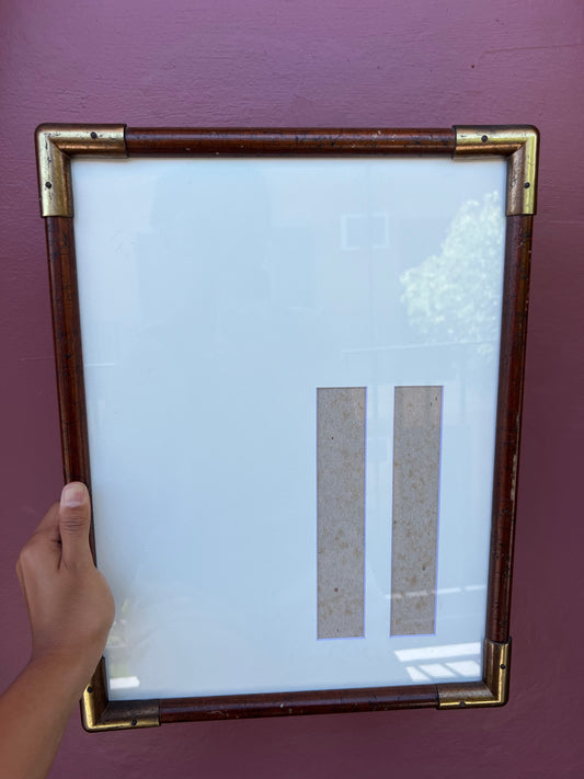 Vintage Wood & Gold/White Photo Strip Frame