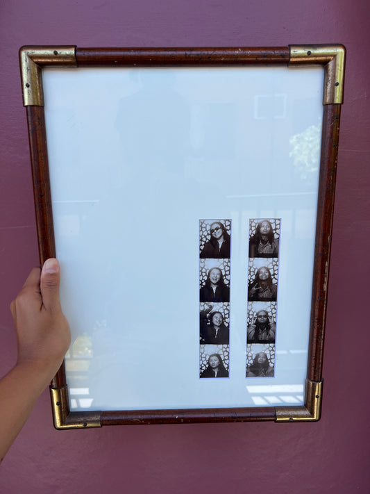 Vintage Wood & Gold/White Photo Strip Frame