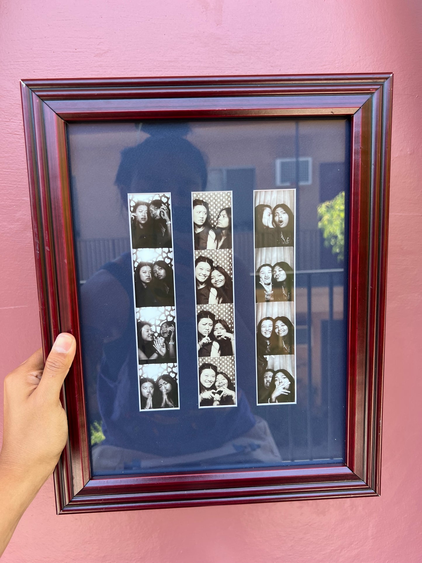 Red Wood/Navy Blue Photo Strip Frame
