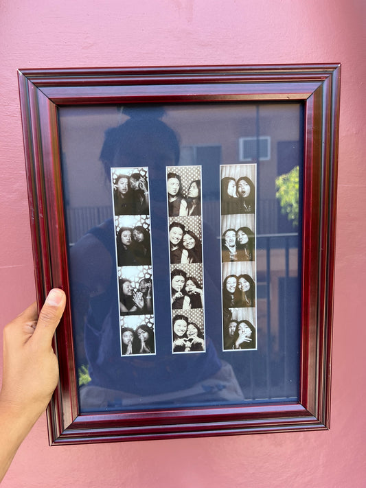 Red Wood/Navy Blue Photo Strip Frame