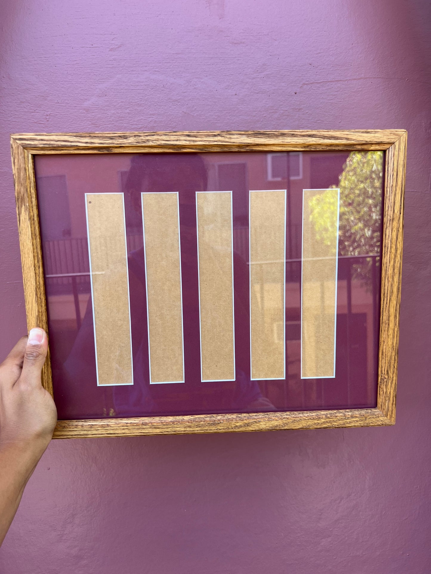Wood/Dark Red Photo Strip Frame