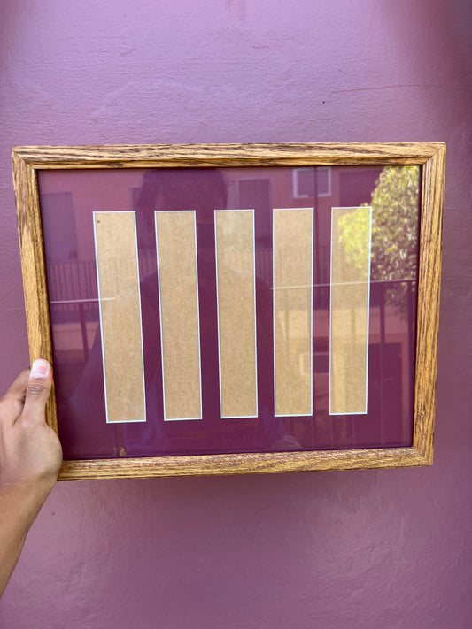 Wood/Dark Red Photo Strip Frame
