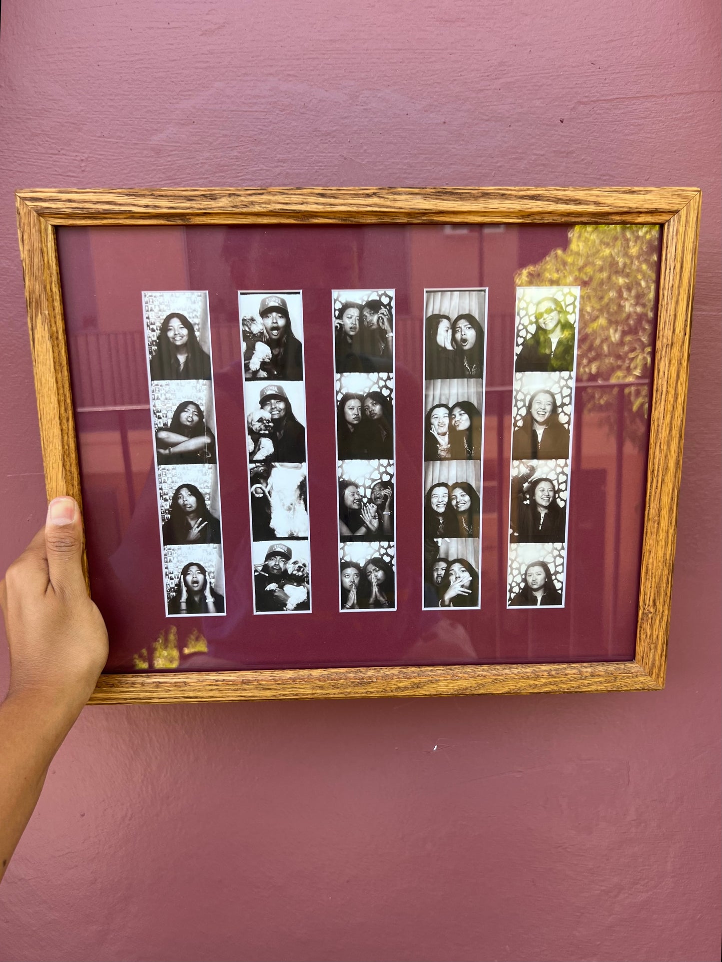 Wood/Dark Red Photo Strip Frame