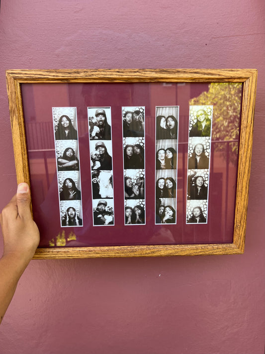 Wood/Dark Red Photo Strip Frame