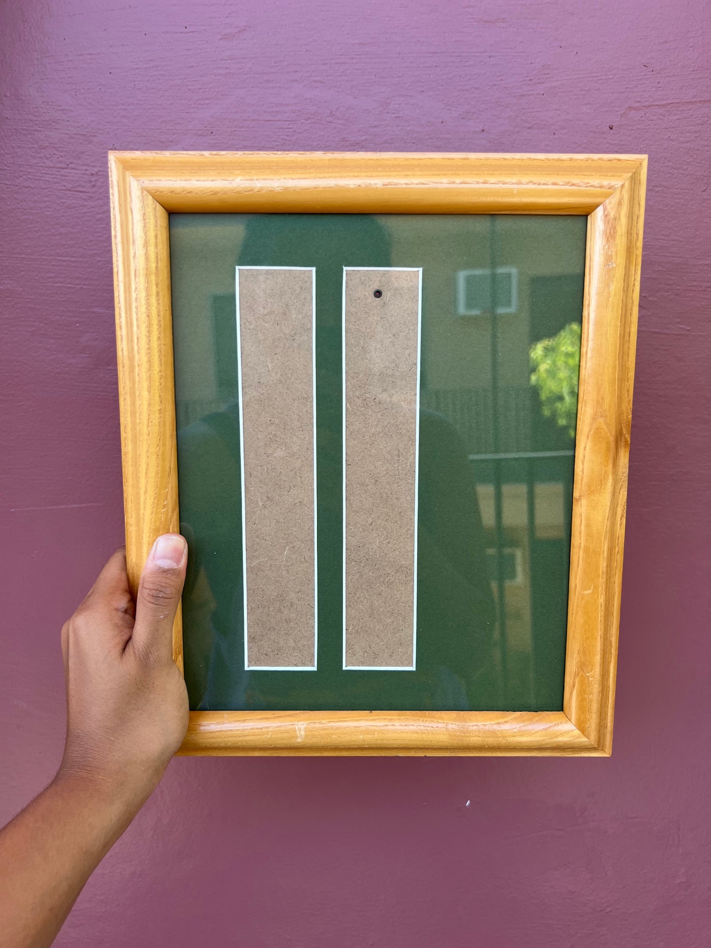 Natural Wood/Olive Green Photo Strip Frame