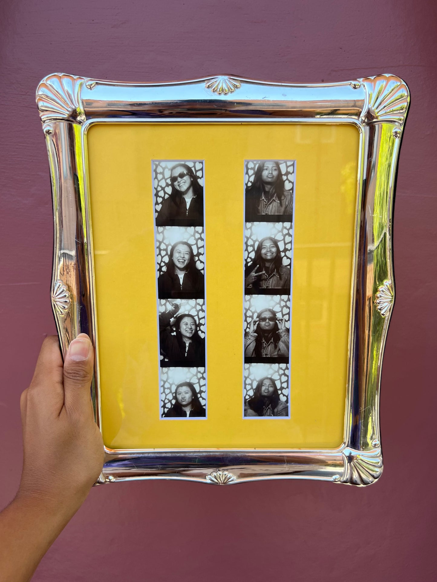 Antique Silver/Yellow Photo Strip Frame