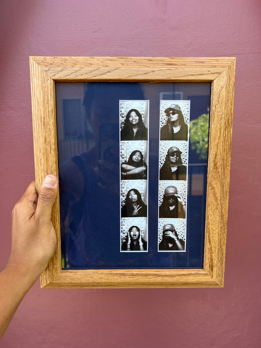 Wood/Navy Blue Photo Strip Frame