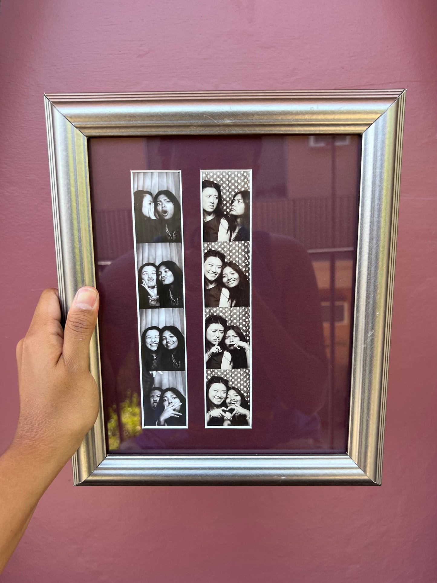 Silver/Maroon Photo Strip Frame