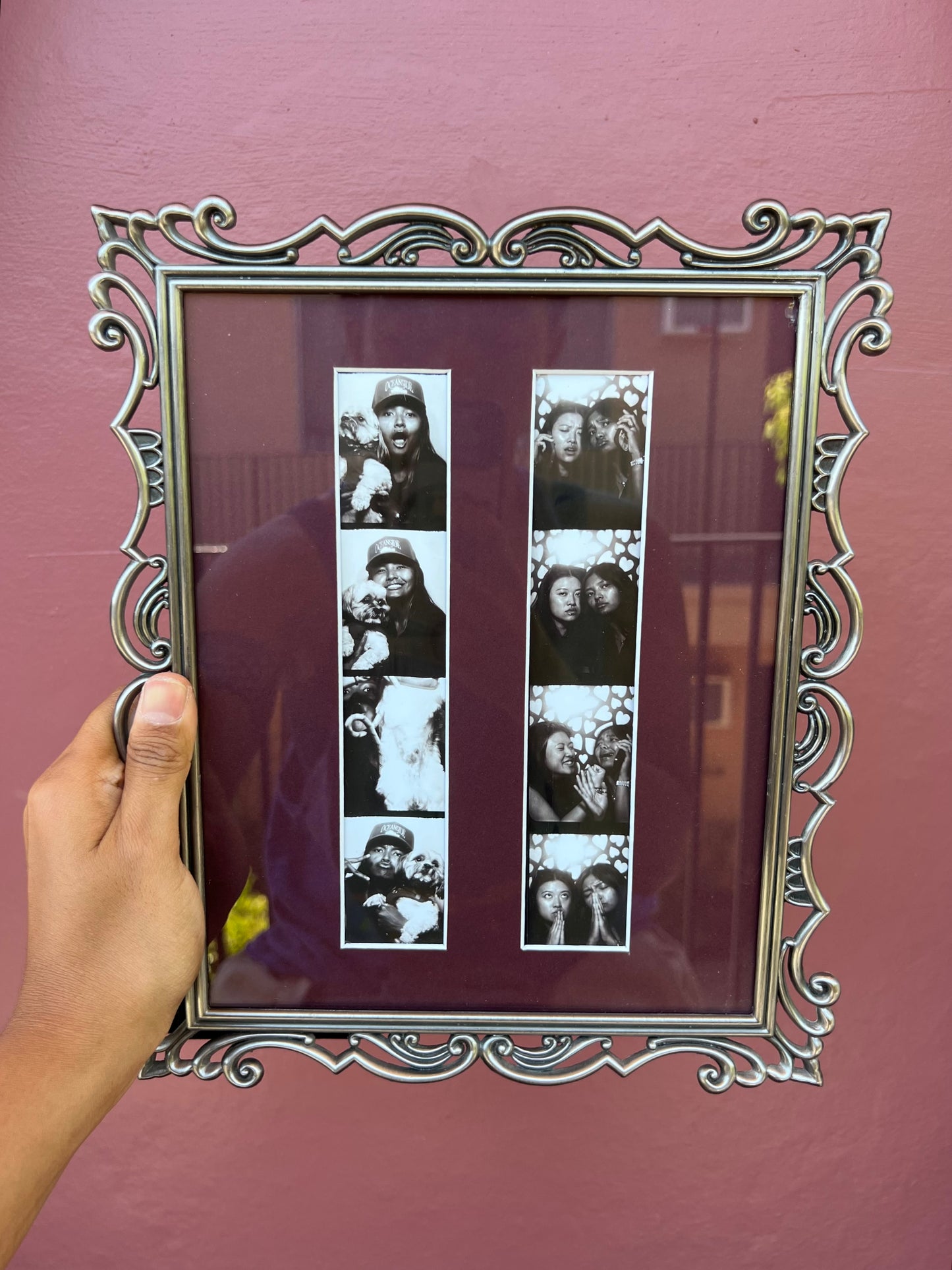 Metal/Maroon Photo Strip Frame