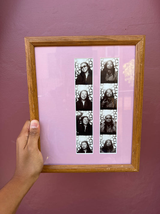 Wood/Pink Photo Strip Frame