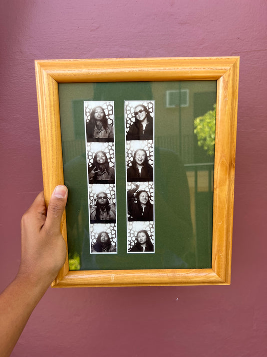 Natural Wood/Olive Green Photo Strip Frame